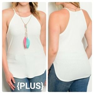 [Last 1!] CLOSET CLOSING White Ribbed Cami Blouse